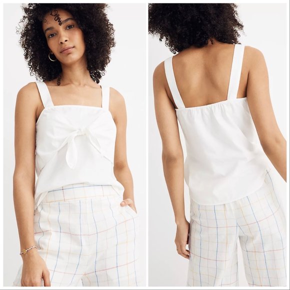 Madewell Tops - 🆕 Madewell Tie-Front Cami Top in White